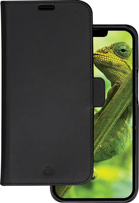 dbramante1928 iPhone 14 Pro Max Bookcase hoesje - Effen Zwart - Leer