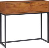 HOMCOM Consoletafel met lade, 80L x 30B x 76H cm, Spaanplaat, Staal, Naturholz