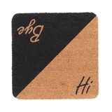 Esschert Design Tapis de porte décoratif carré marron coco 50x50cm