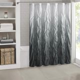 Douchegordijn met Ombre Pintuck Design - Stijlvol badkamerdecor, luxe duurzame stof, machinewasbaar - verhoog uw badruimte met dit trendy en elegante woonaccessoire, 183 x 182 cm, grijs