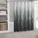 Douchegordijn met Ombre Pintuck Design - Stijlvol badkamerdecor, luxe duurzame stof, machinewasbaar - verhoog uw badruimte met dit trendy en elegante woonaccessoire, 183 x 182 cm, grijs