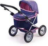 Bayer Design Poppenwagen Trendy - Blauw en Roze - Wandelwagen voor Babypoppen - 3+ jaar