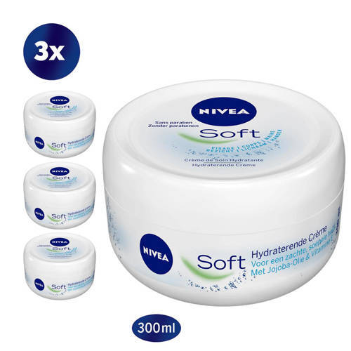 NIVEA NIVEA Crème Soft Pot bodycrème -3x 300 ml - voordeelverpakking