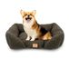 Ferplast Hondenbedkussen voor middelgrote honden, kattenbed, wasbaar synthetisch bouclé, zachte vulling, 66 x 50 x 20 cm. Groen
