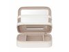 JOYFURNOS Organisateur de Cosmétiques avec Miroir, Mallette de Maquillage de Voyage, Rangement pour Bijoux, Trousse de Pinceaux Portable, Cadeau pour Femme, Blanc