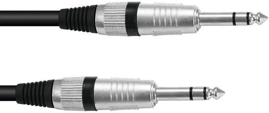 Omnitronic Jack cable 6.3 stereo 1m bk ROAD
