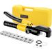 Teeno Pince à sertir hydraulique 10t avec 9 matrices hexagonales course 12mm, coffret d'outil de sertissage 4-70 mm² pour cosses de câbles en cuivre et aluminium