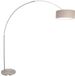 Steinhauer Vloerlamp Staalkleurig met Grijs Linnen Kap - Sparkled Light 9904ST
