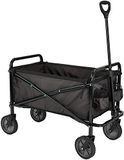 Amazon Basics Inklapbare, in hoogte verstelbare en opvouwbare tuinwagen/trolley voor buiten met hoes, zwart