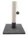 Tyrol Poteau griffoir pour chat, 42 cm, poteau griffoir pour chat en jute et tissu durable avec pompon, griffoir pour chat au design moderne, couleur gris et blanc, base stable de 30 x 30 cm