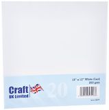 Craft UK 2019 12X12 Kaart, Wit, pak van 20 vellen