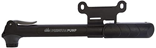 Dansi Unisex – volwassenen mini-fietspomp, met verwisselbare ventielinzet en houder, T-greep, zwart, 44304 luchtpomp