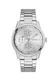 Guess Ian Quartz Analoog Horloge Zilverkleurig Kast: 100% Gerecycleerd Kunststof | Armband: 100% Roestvrij Staal 44 mm GW0970G7