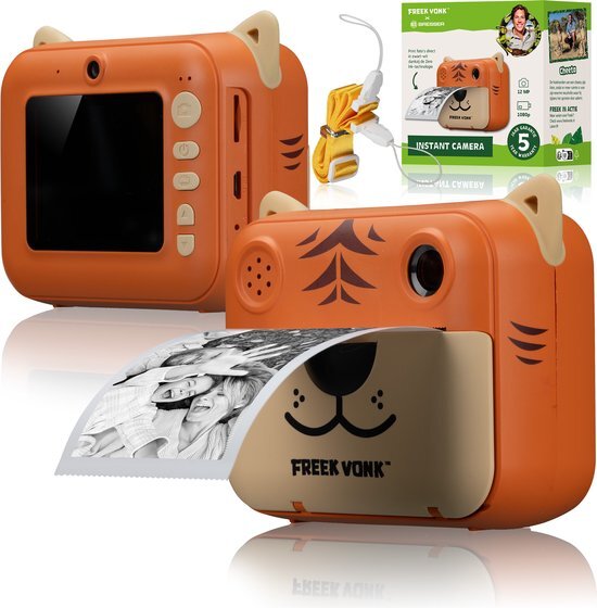 Freek Vonk x BRESSER - Instant Camera voor Kinderen - Maak Selfies met Freek Vonk of met Dieren - Print foto&#39;s direct