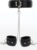 Taboom scala Heavy Collar and Wrist Cuffs Imitation Leather Black