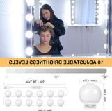 Merkloos Spiegelverlichting make-up lamp 3 kleuren dimbaar Hollywood-stijl 10 LED lampen - badkamer make-up tafel