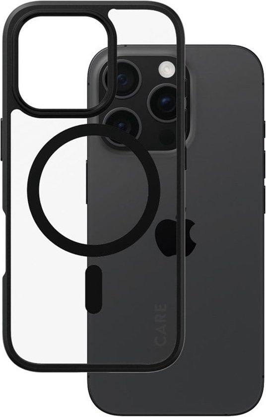 PanzerGlass CARE by PanzerGlass Flagship Case - Transparant Urban Combat w. - Zwart Frame & MagSafe iPhone 16 Pro