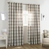 OHS Verduisterende gordijnen crème oogje, geweven geruite zachte gordijnen voor woonkamer slaapkamer kantoor moderne decoratieve extra brede gordijnen voor de winter, 228 x 228 cm