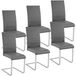 TecTake Stoelen Bettina - Set van 6 - Grijs