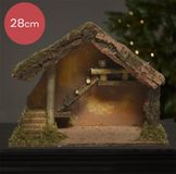 Decoris Kaemingk B.V. Kerststal met ladder voor kerstfiguren - 39 x 19 x 28 cm