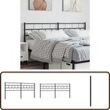 vidaXL Hoofdbord - 200 cm - Metaal - Zwart