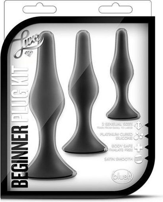 Luxe - Anaalplug set 3 afmetingen - Zwart