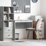 Maison Exclusive - Bureau, aspect béton, gris, 80 x 40 x 76 cm