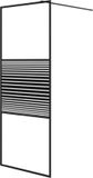 vidaXL Inloopdouchewand - 80x195 cm - Transparant glas - Zwart