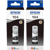 Epson 104 Inktflesjes Zwart Duo Pack