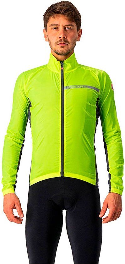 Castelli Squadra Stretch Windstopper Jacket - Men - Yellow Fluo/Dark Gray - S