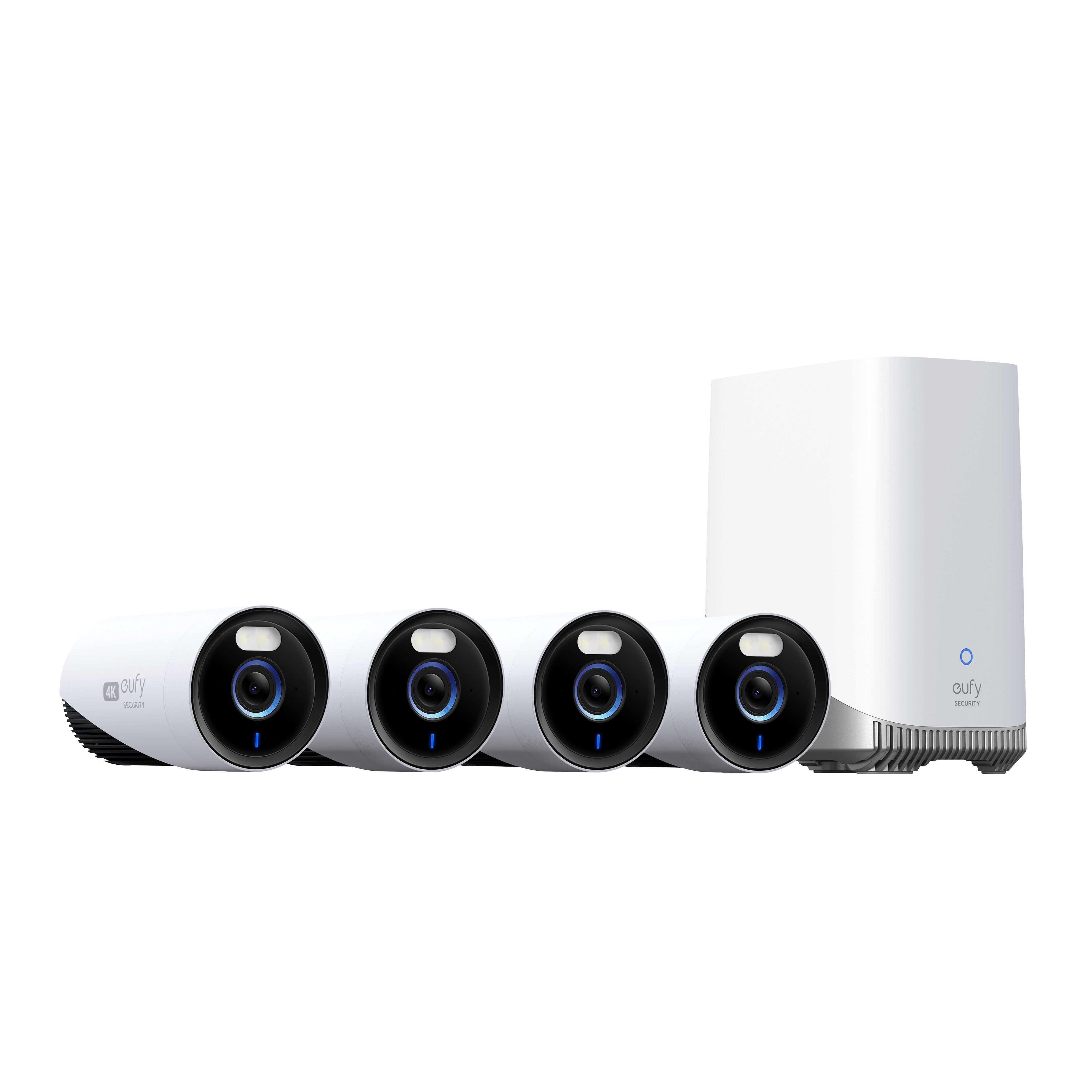 eufy Security E330 Buitencamera Set - 4 Camera's - 4K - HomeBase 3 - Zwart/Wit
