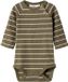 Lil' Atelier Baby Romper Lange Mouwen Gestreepte Shitake 74