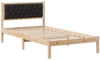 vidaXL Bedframe met hoofdeinde Zwart 100 x 200 cm Massief grenenhout