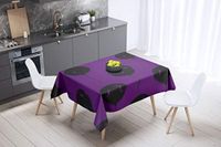 Bonamaison Tafelkleed, Anti-Mold, Sneldrogend, Waterdicht, 100% Polyester Tafellaken, Paars, zwart, 140 x 140 Cm