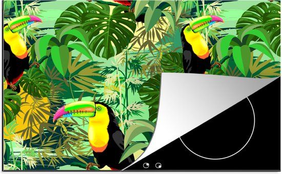 KitchenYeah® Inductie beschermer 77x51 cm - Vogel - Jungle - Inductiebeschermer