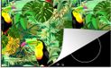 Merkloos KitchenYeah® Inductie beschermer 77x51 cm - Vogel - Jungle - Inductiebeschermer