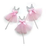 mopec Pics Pack Ballerina, Stof/Weefsel, Roze/Grijs, 0,5 x 8 x 14 cm, 5 stuks