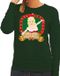 Bellatio Decorations Shoppartners Bv Foute kersttrui / sweater - groen - Touch my Jingle Bells voor dames M