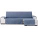 ECOMMERC3 Chaiselong bankovertrek, extra rechts, universeel en veelzijdig – chaise longue-bankhoes, blauw, eenvoudig aan te brengen, voor rugleuning, zitting en armleuningen