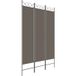 Cloison de séparation 3 panneaux anthracite 120x220 cm tissu