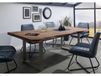 FREEFORM Table à manger 260x100 en bois de Sheesham teinté brun mat pieds en U gris