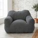 Sitzsack XXL Cord avec rembourrage, poignée de transport, gris Pouf carré moderne pour salon, chambre à coucher et bureau, antidérapant