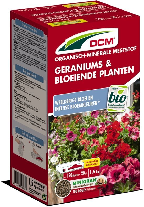 DCM Meststof Geranium Surfinia & Bloeiende Plant - Siertuinmeststoffen - 1.5 kg
