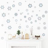 Ambiance Sticker Kerst sneeuwvlok sticker - Zelfklevende kerststickers - Feestelijke decoraties - 80x105cm