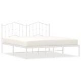 VidaXL Bedframe met hoofdbord metaal wit 180x200 cm