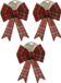 Bellatio Decorations Decoris strikken - 3x - geruit - 26 cm - kerstversiering - kerstdecoratie - kerstoomversiering