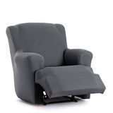 Eysa Bi-elastische bankhoes voor relaxstoel met voeten in donkergrijs, design Harlem