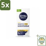 NIVEA MEN Sensitive Gezichtscrème met SPF 15 - 75 ml - 5 stuks
