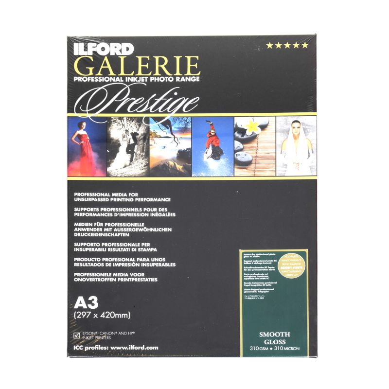 Ilford smooth gloss 310gpsgp A3 25 vel