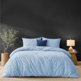 Twinzen dekbedovertrek 240x220 cm met 2 kussenslopen 50x70 cm, blauw - 220x240 volwassenenbeddengoedset van microvezel - Oeko-Tex